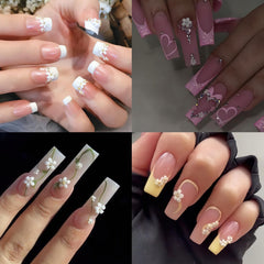 ROFIBUT charms applied on a French manicure, demonstrates instant upgrade