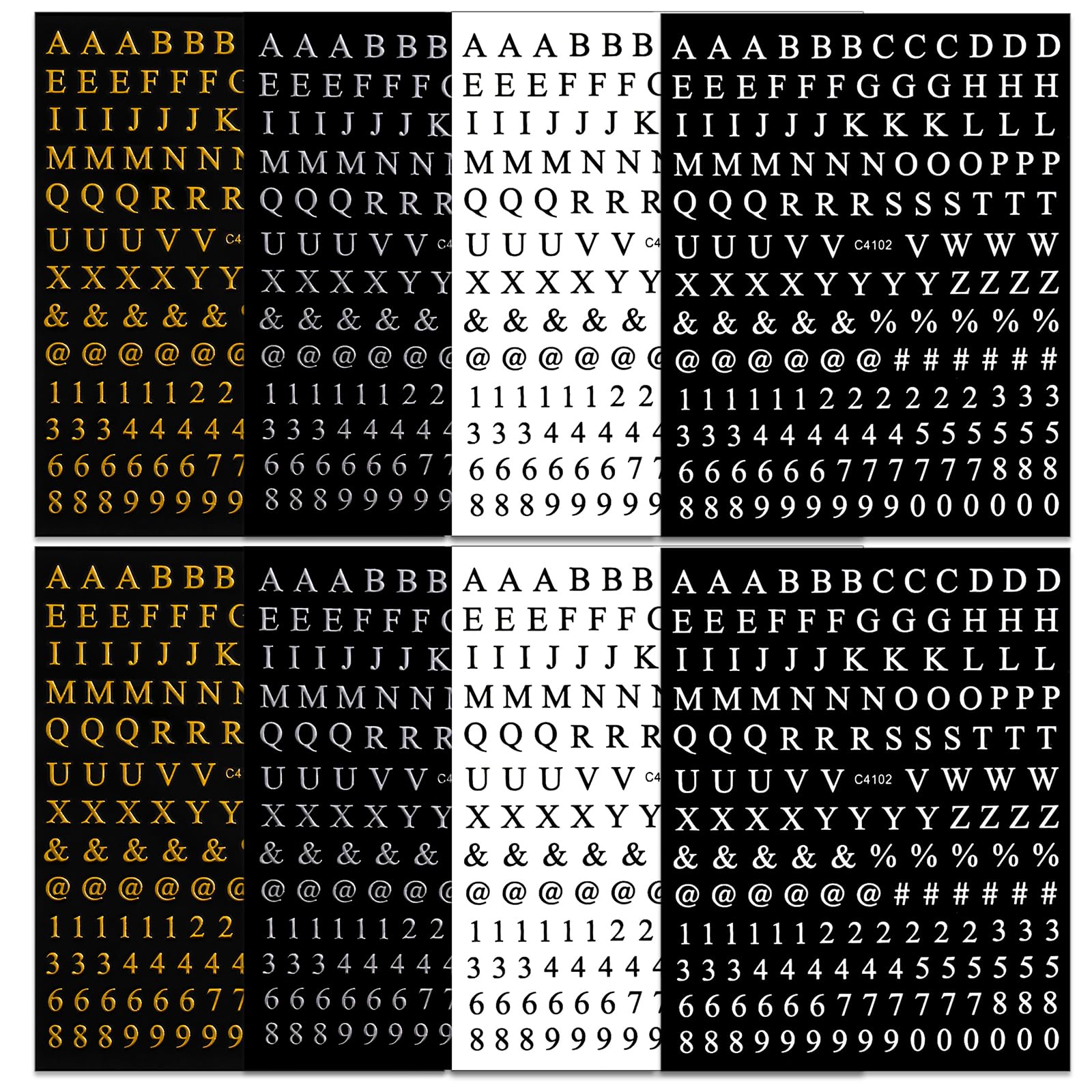 ROFIBUT close-up of gold and silver letters highlights fine 3D texture and shimmer