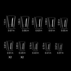 Rofran side profile of duck nail tip shape illustrating consistent curvature for easy shaping