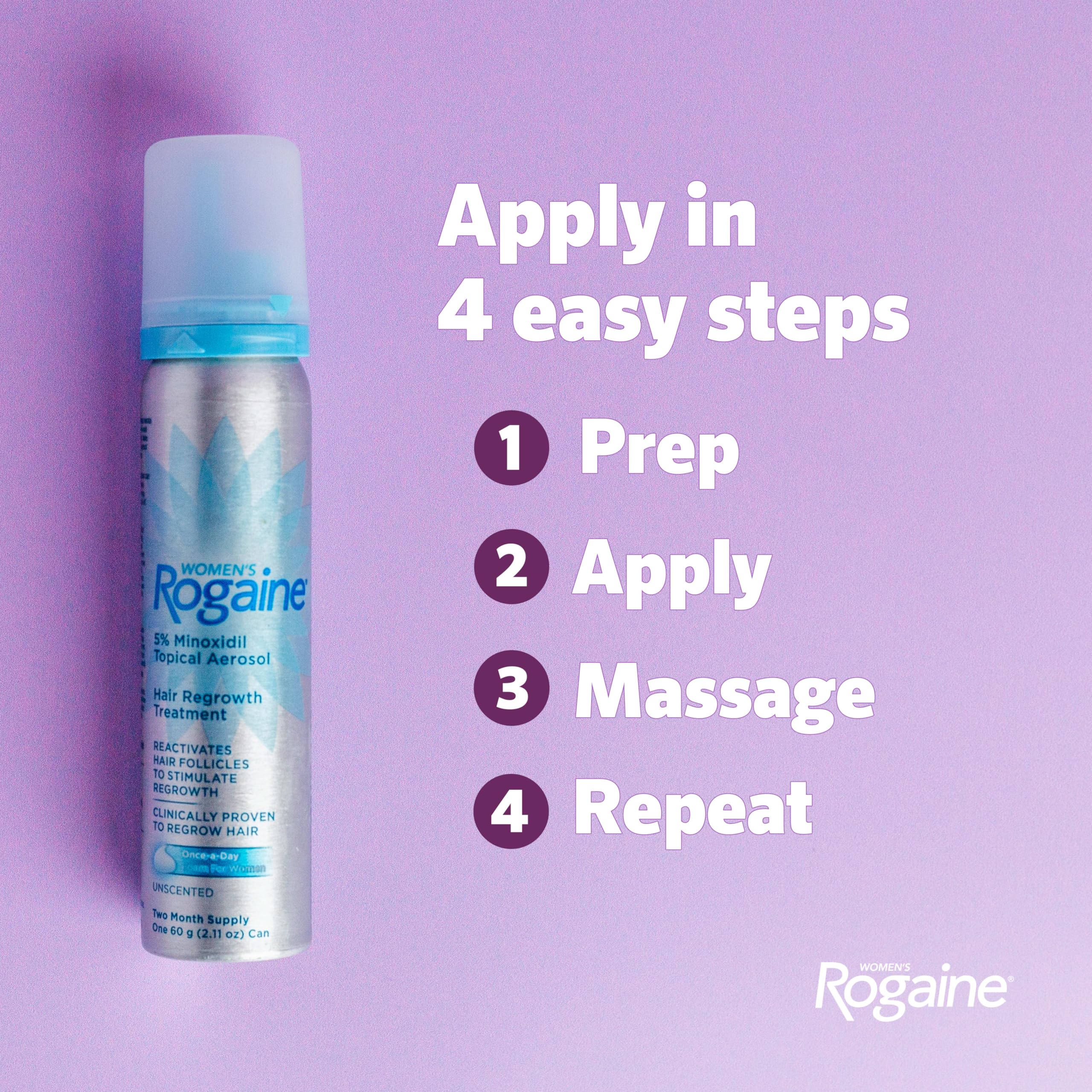 Rogaine label and ingredients view showing formulation transparency