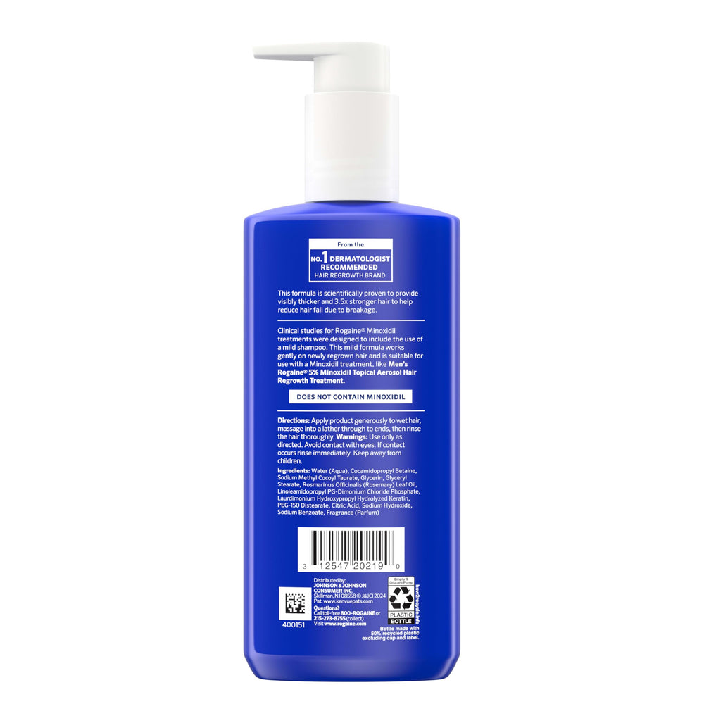 Rogaine bottle on bathroom shelf in lifestyle setting suggesting daily routine