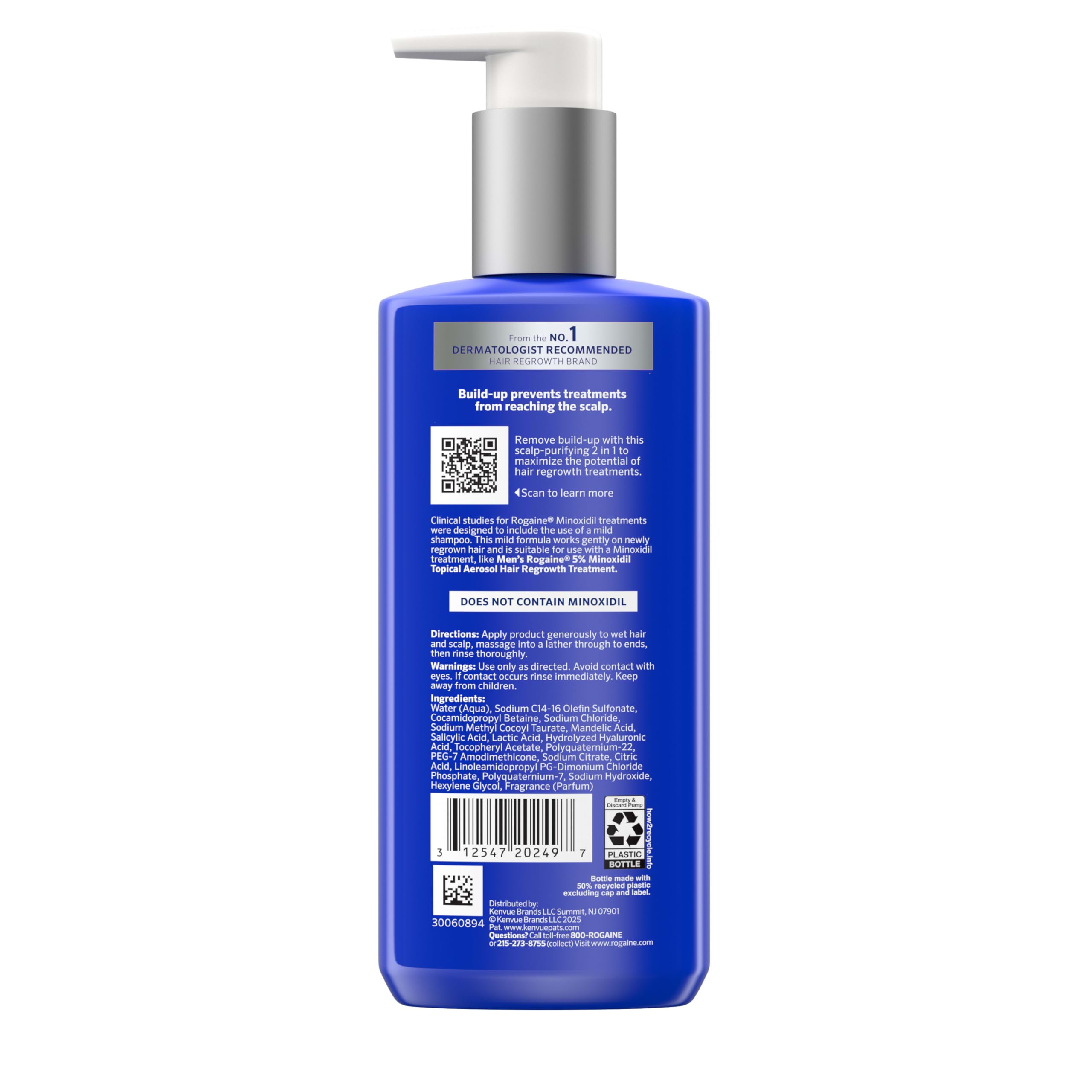 Rogaine being massaged into scalp showing improved scalp contact benefit