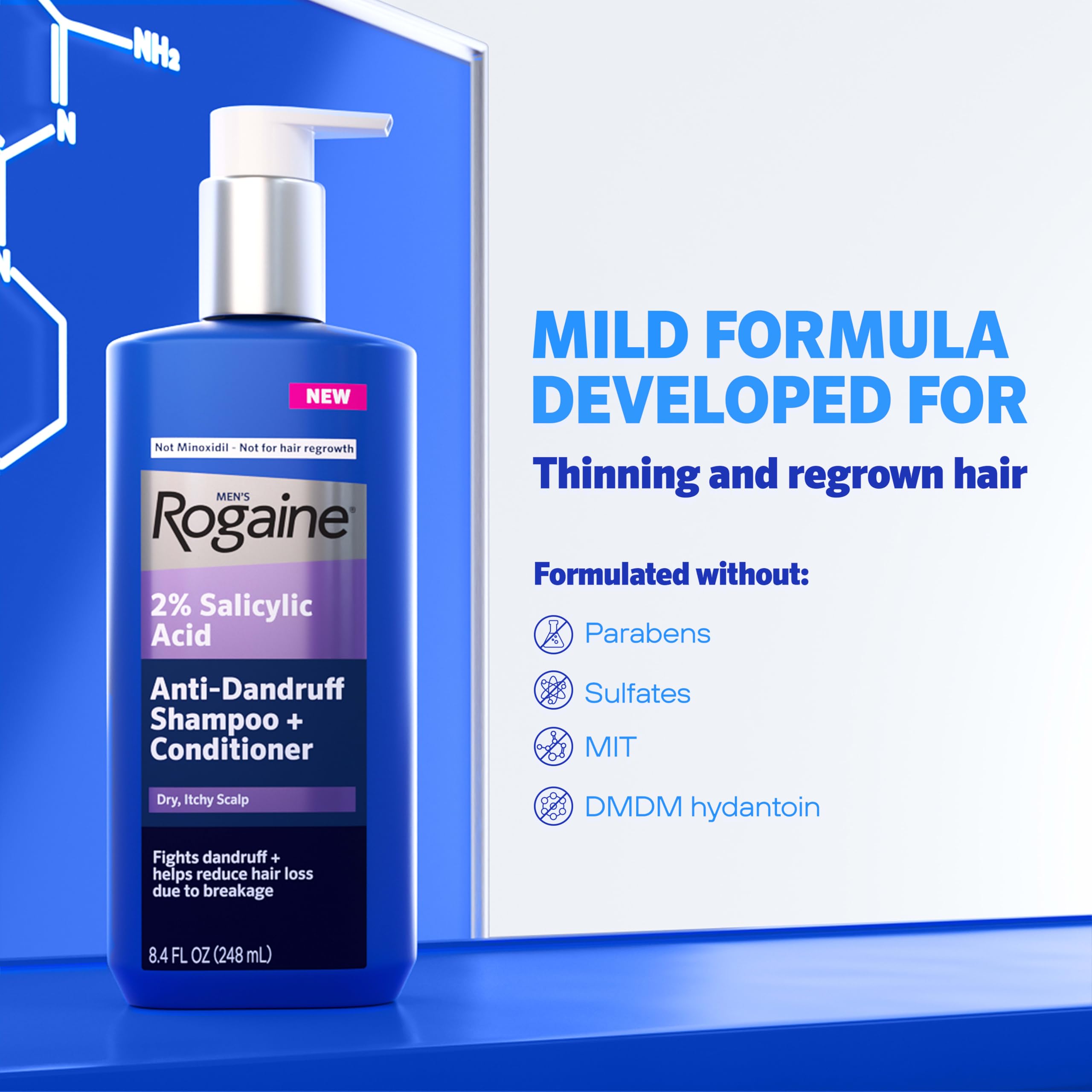 Rogaine foam texture demonstrating effective lather and scalp cleansing