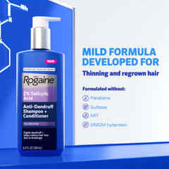 Rogaine foam texture demonstrating effective lather and scalp cleansing