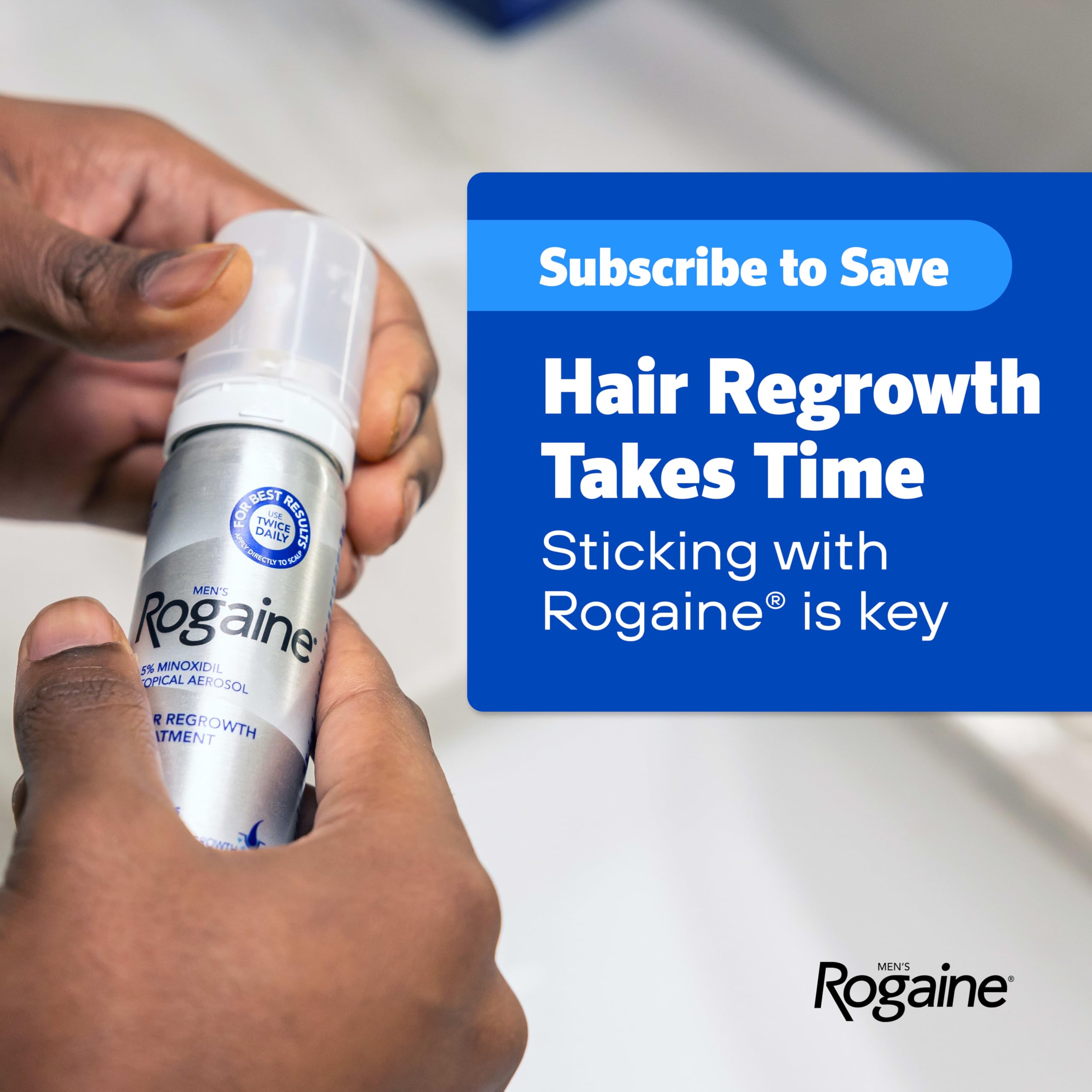 Unscented label detail of Rogaine emphasizing low-odor benefit
