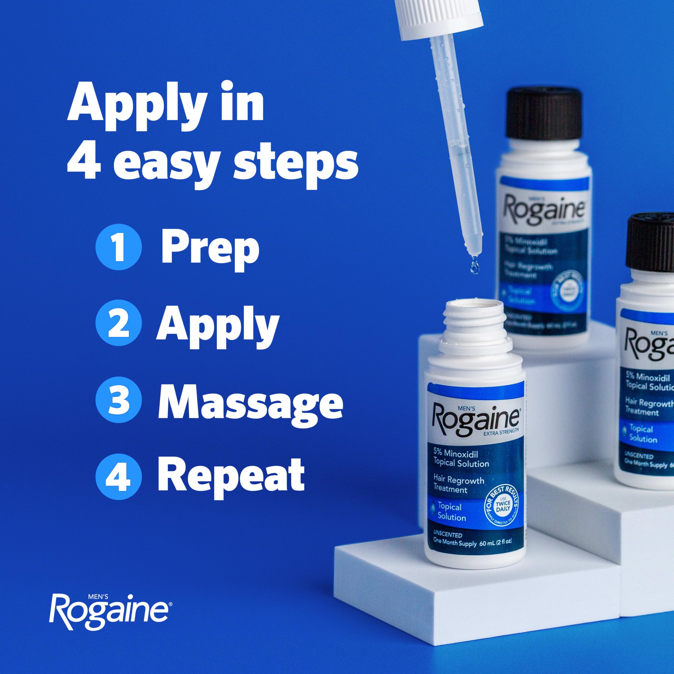 Unscented Rogaine solution texture close-up for gentle scalp hydration