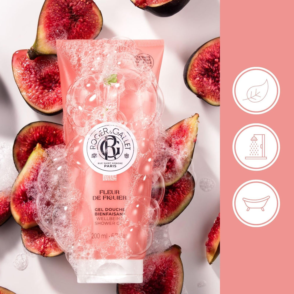 ROGER & GALLET close-up of label and cap highlighting premium packaging benefit