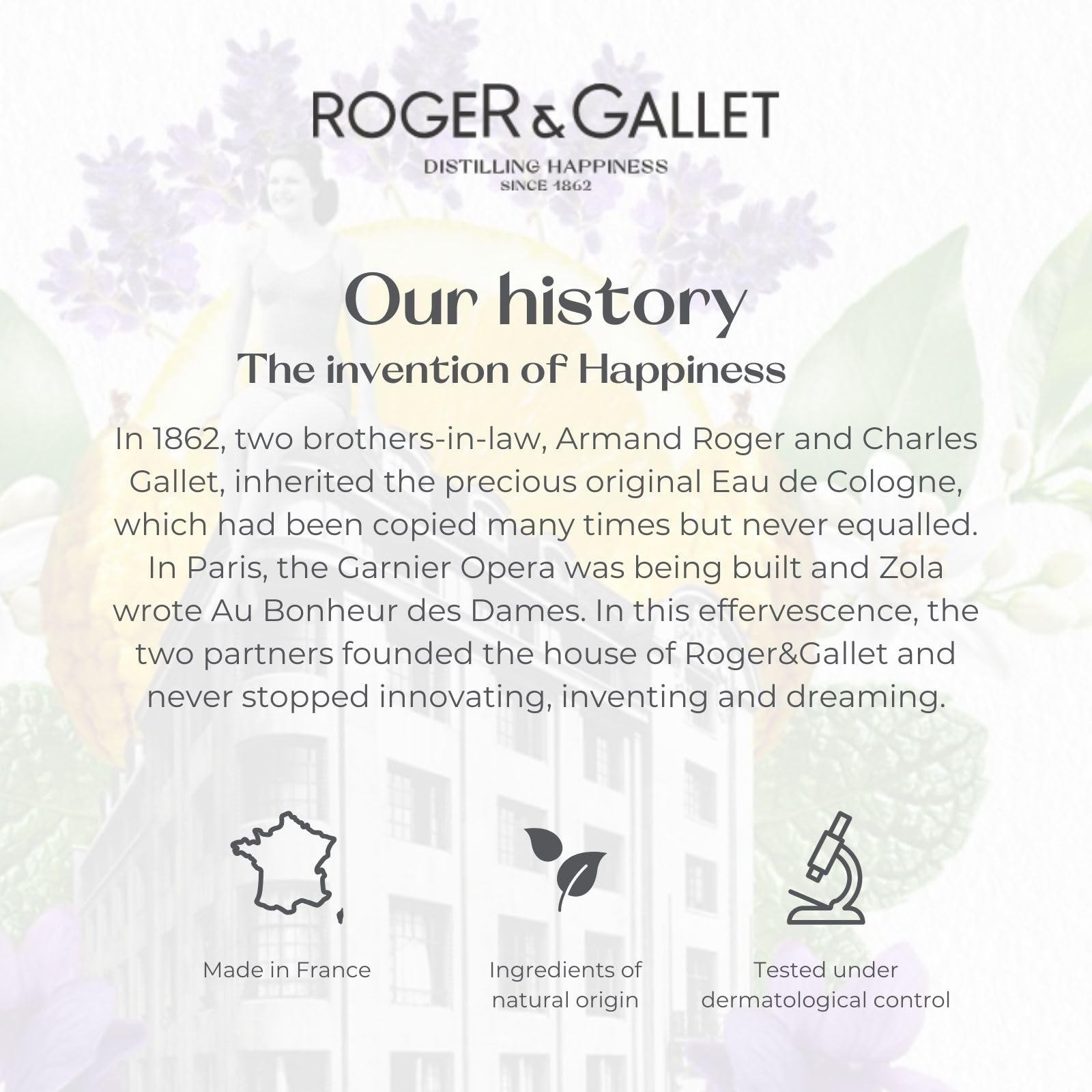 ROGER & GALLET open bottle pouring gel demonstrating easy application benefit
