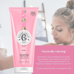 ROGER & GALLET rose label close-up highlighting natural extracts and fragrance notes