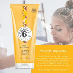 ROGER & GALLET size comparison showing 6.7 oz bottle scale and portability
