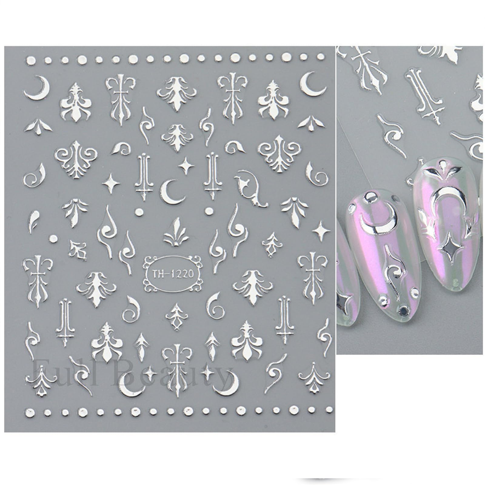 Rokhevn nail scale comparison on hand showing decal sizes and coverage benefits