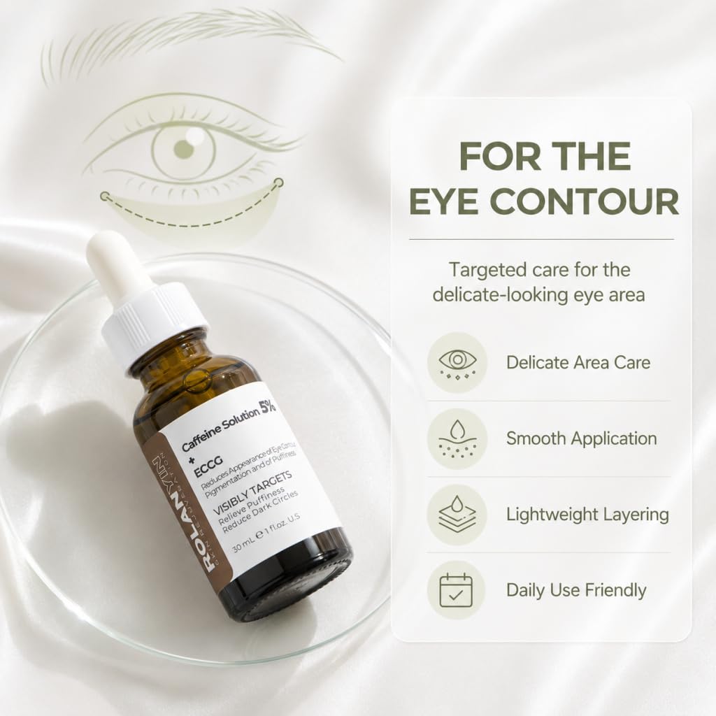 ROLANYIN application demo patting under-eye area, reduces puffiness benefit