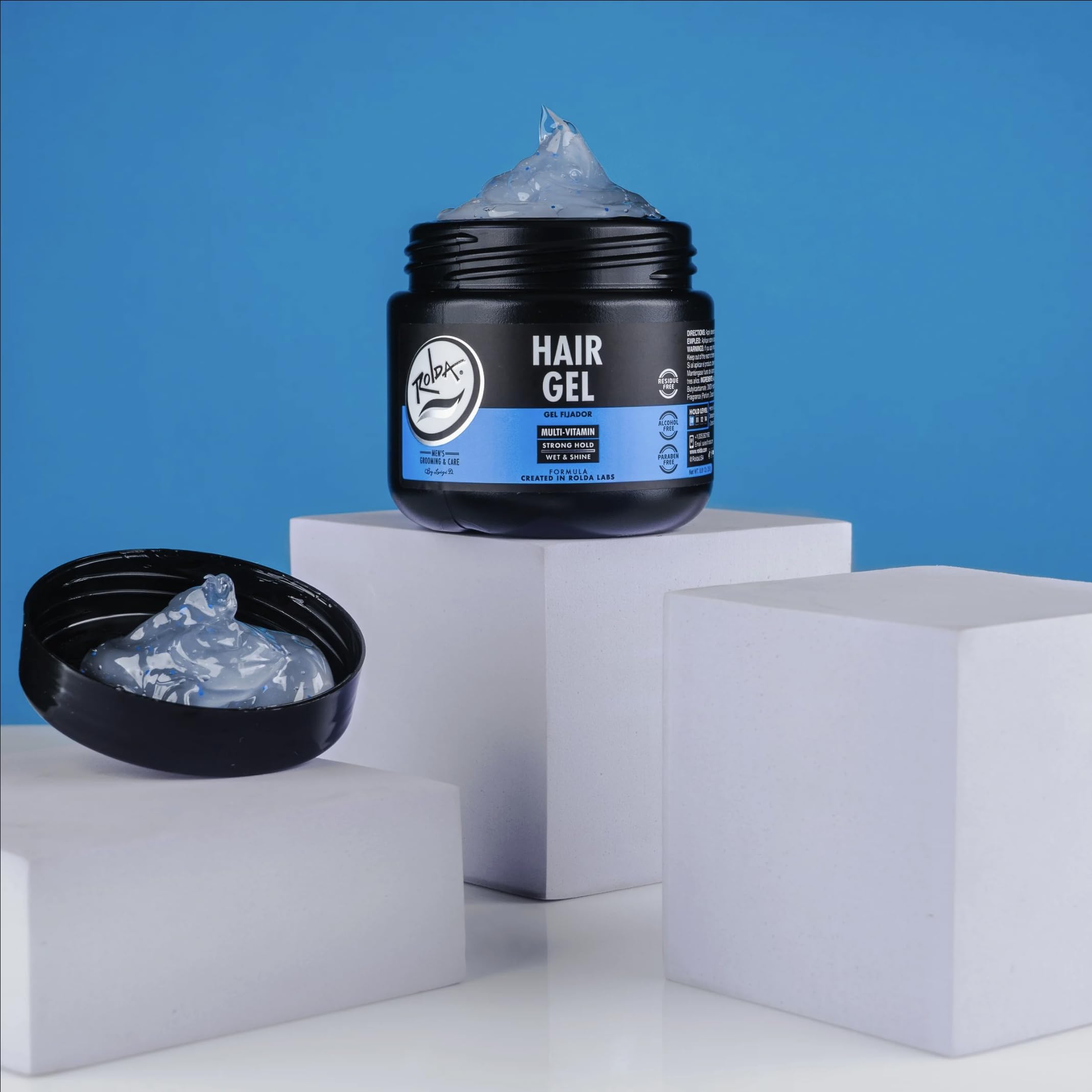 Rolda gel texture closeup highlighting smooth, glossy shine benefit
