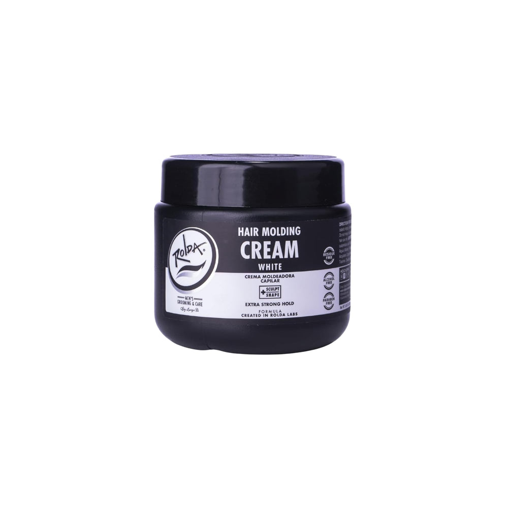 Rolda white molding jar front showing brand and packaging for easy identification