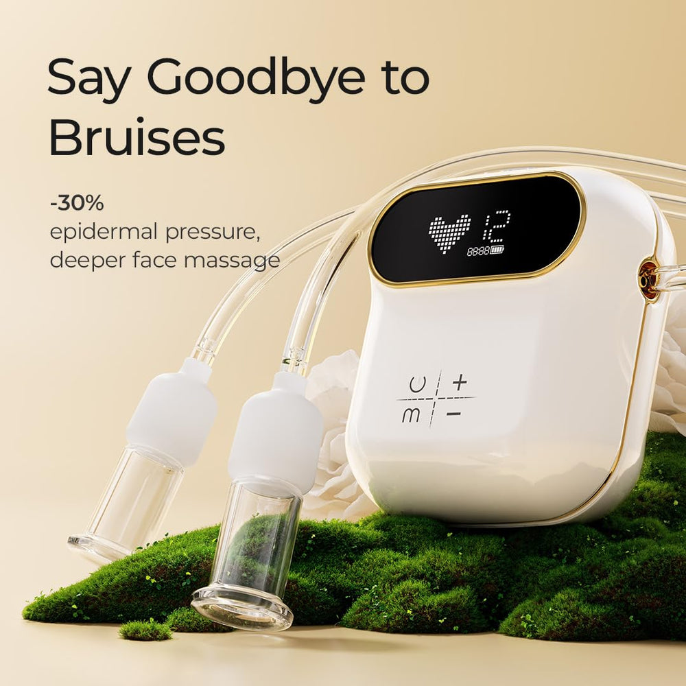 Rolevin large cup gliding along jawline to improve circulation and contour