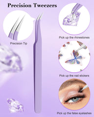 Rolybag precision curved tweezer detail for accurate gem control and reduced slipping