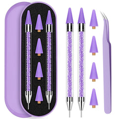 Rolybag front packaging showing the dual-ended rhinestone pens and tweezers for easy transport