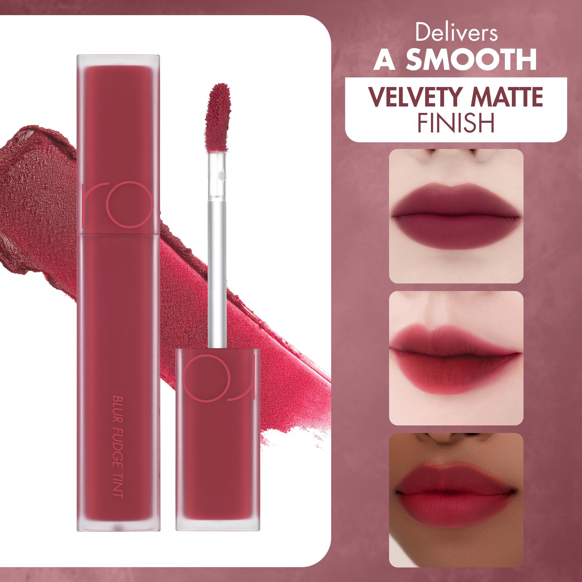 rom&nd gradient lip swatch showing blurred edge styling benefit: soft stained look