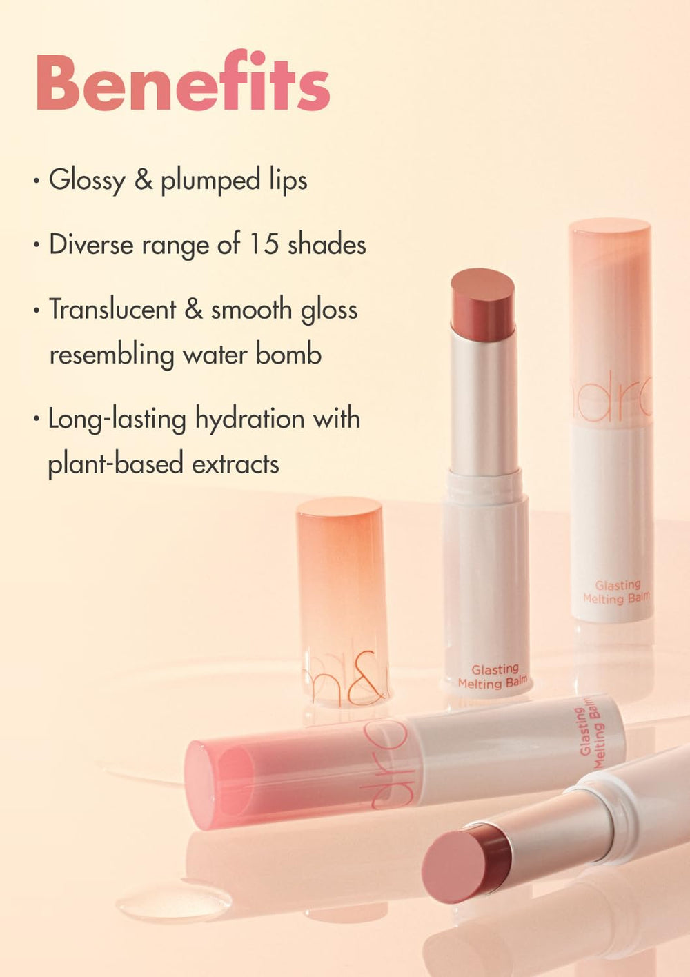 rom&nd open cap with applicator visible, easy precise application benefit