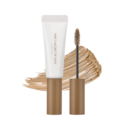 rom&nd Han All Brow Cara front packaging showing warm beige Merry Blondy shade for natural match