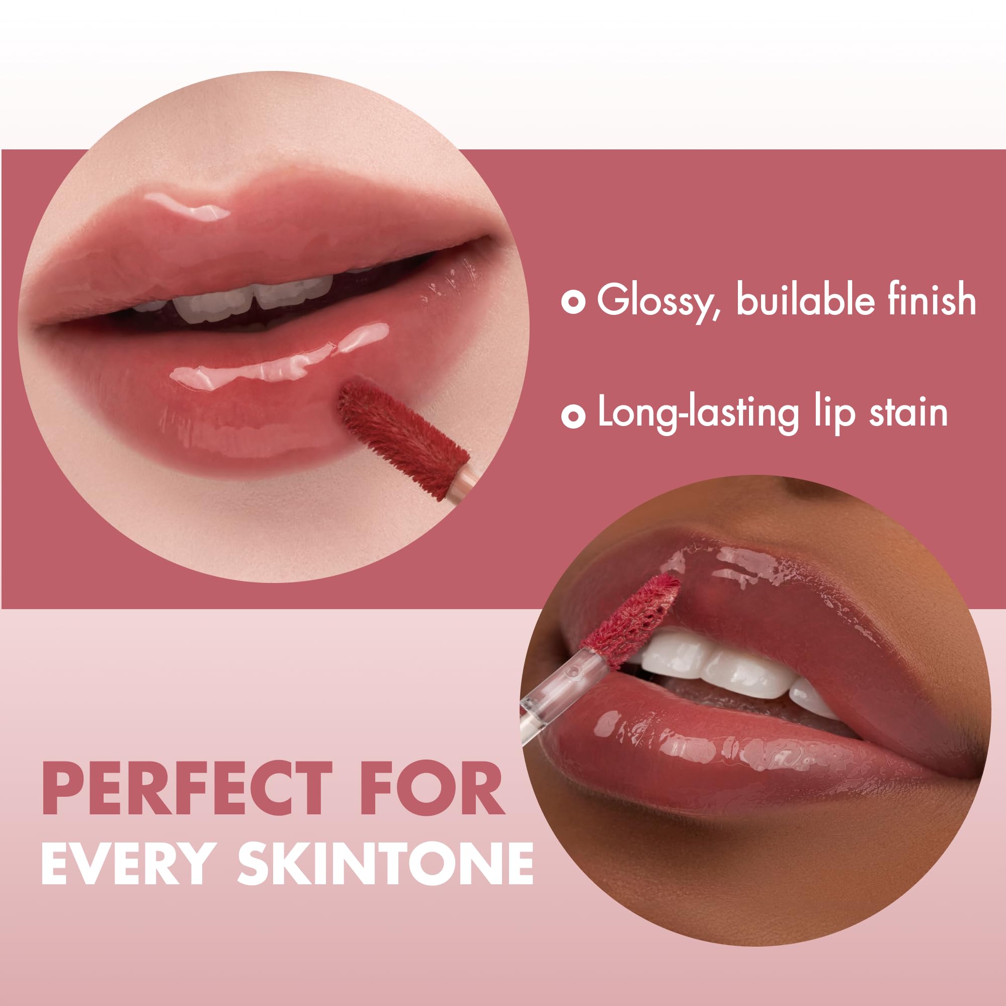rom&nd close texture shot highlighting juicy glossy, non-sticky finish
