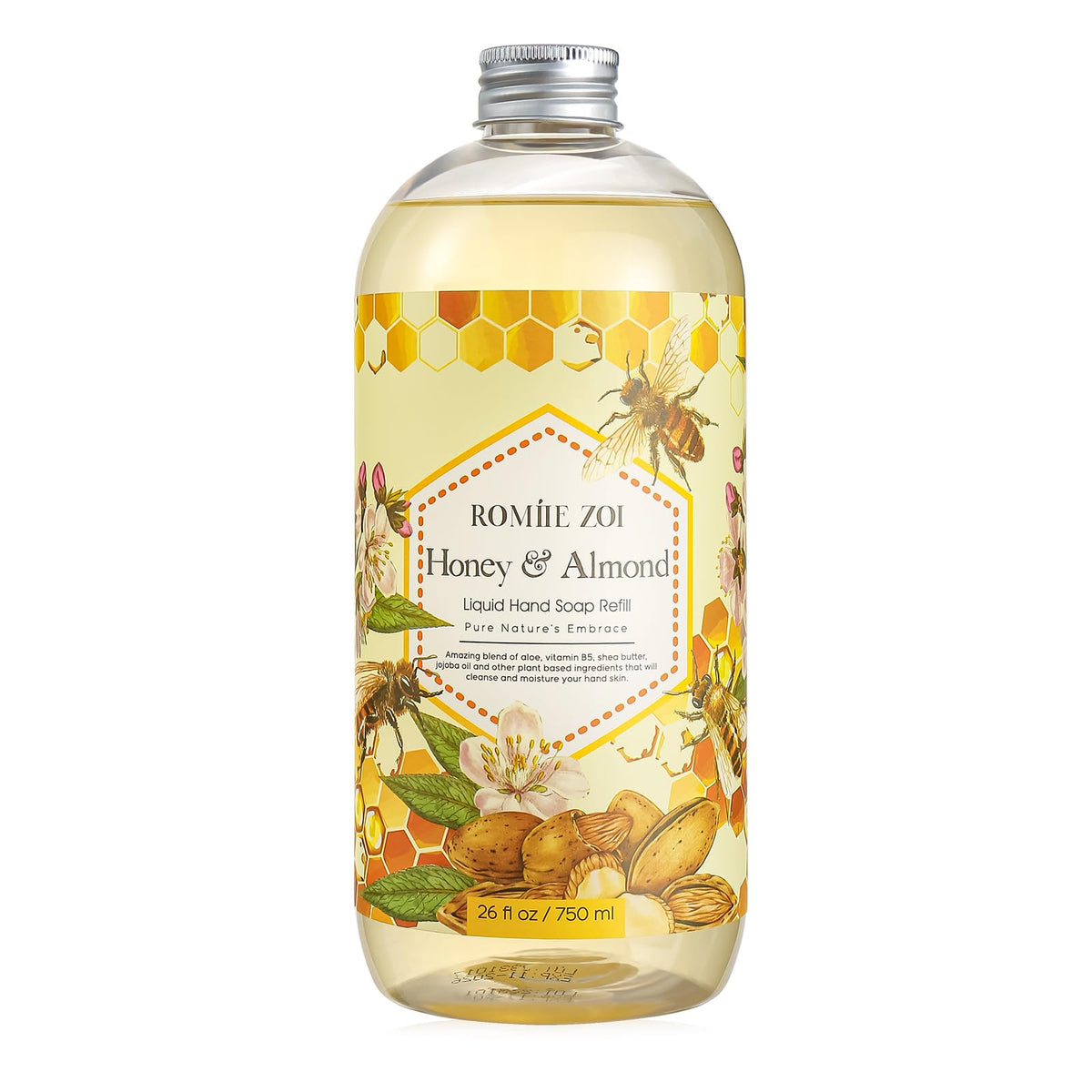 ROMIIE ZOI front label showing honey and almond scent and gentle formula benefit