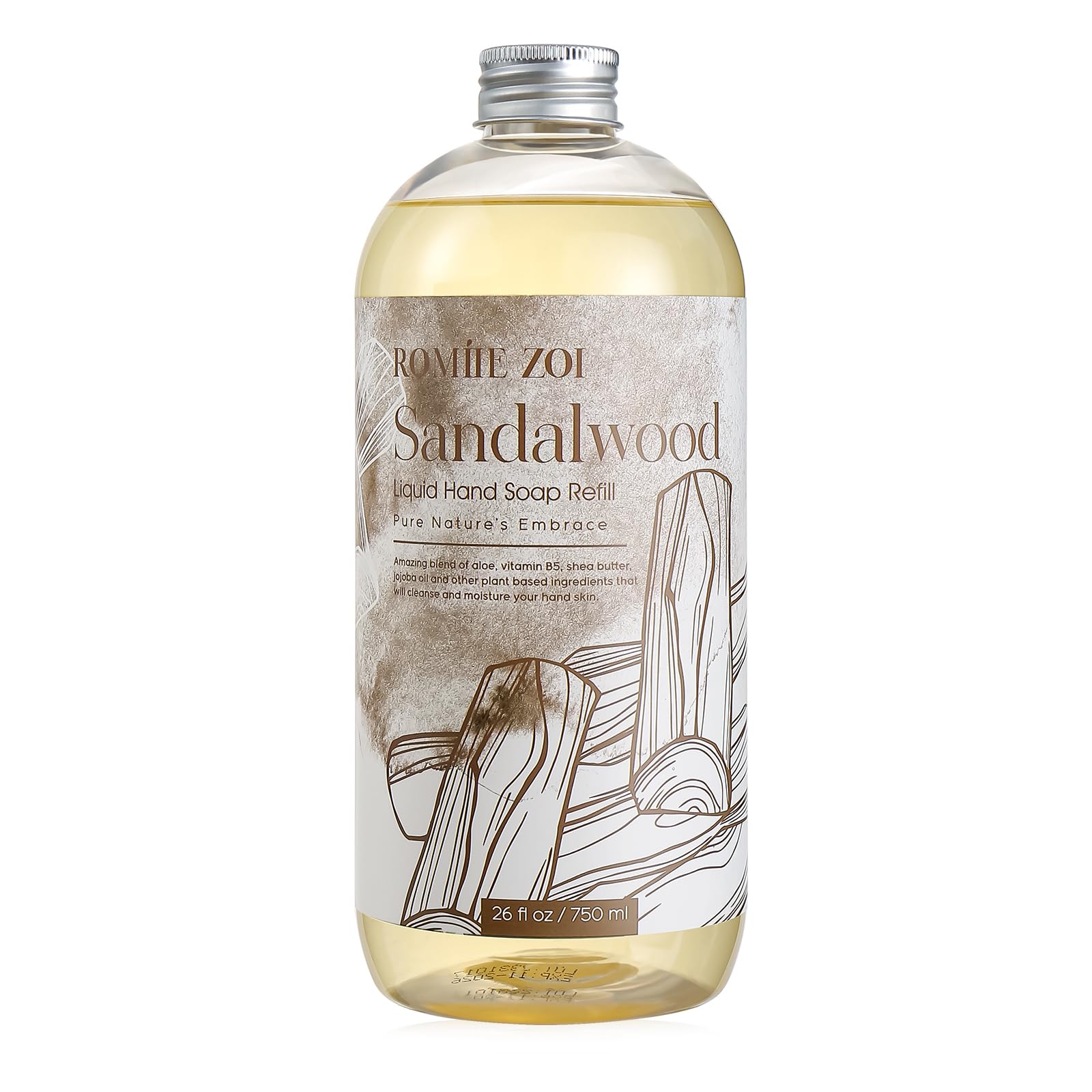 ROMIIE ZOI front label showing sandalwood refill and clear product identity