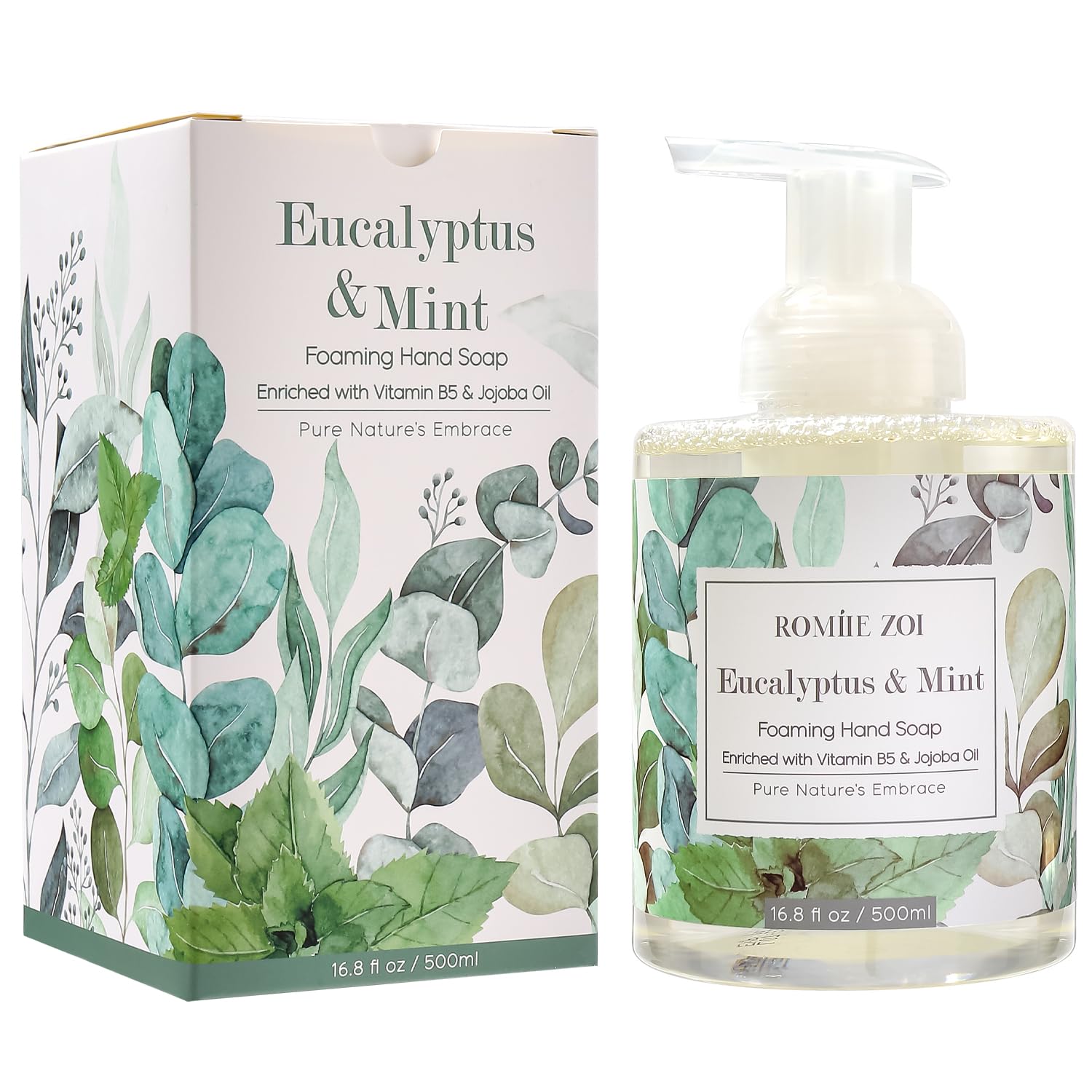 ROMIIE ZOI front packaging showing eucalyptus and mint, elegant gift-ready presentation