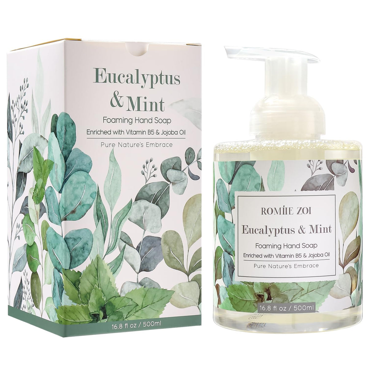 ROMIIE ZOI front packaging showing eucalyptus and mint, elegant gift-ready presentation