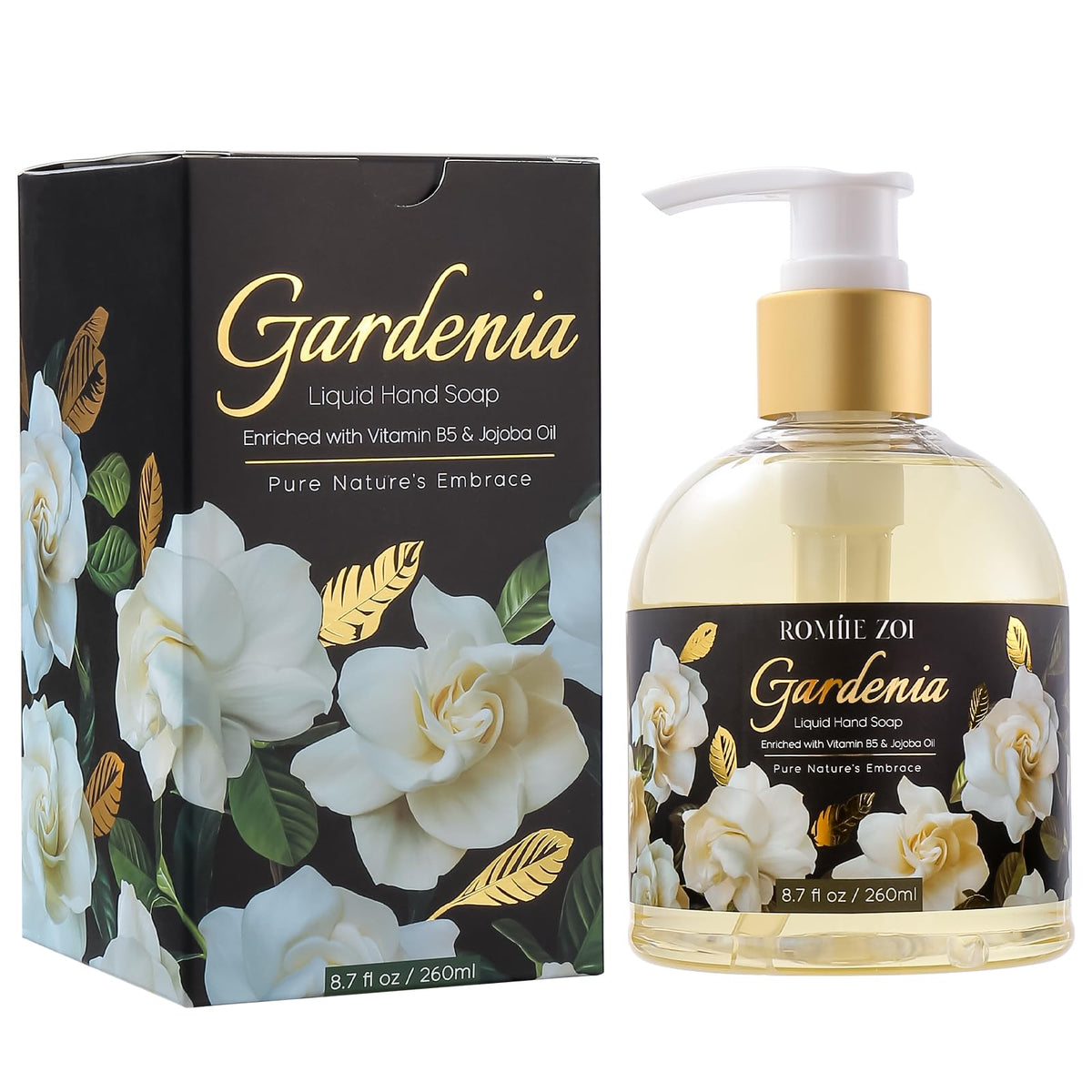 ROMIIE ZOI front view in gift box showcasing elegant packaging and gardenia scent benefit