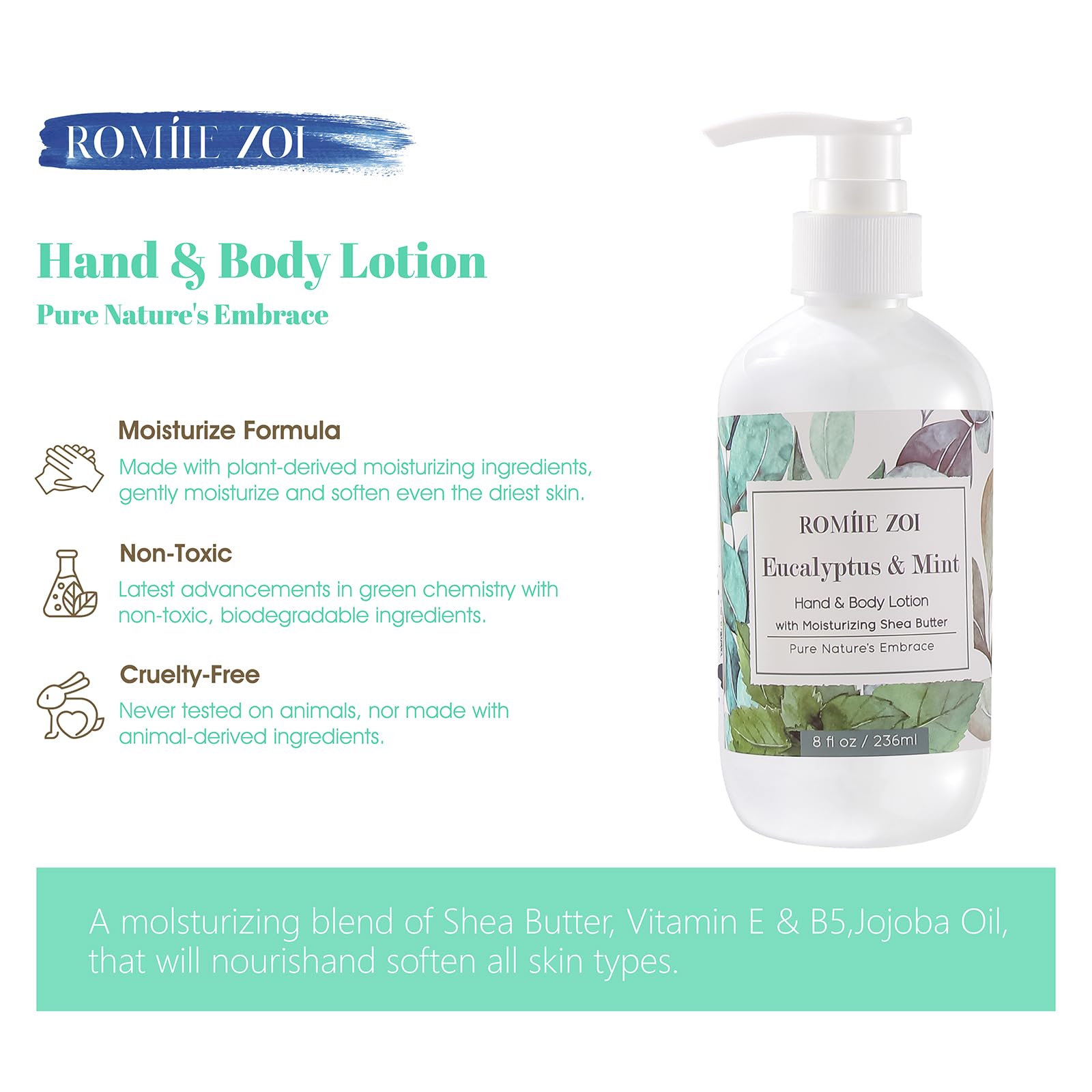 ROMIIE ZOI close-up pump dispensing lotion for quick absorption benefit