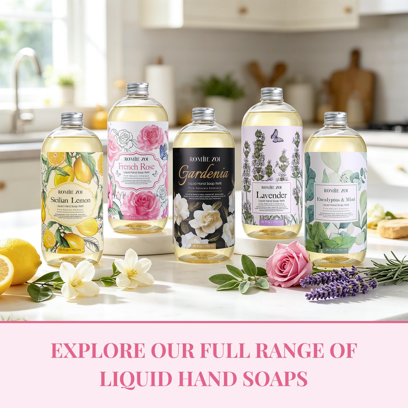 ROMIIE ZOI used while washing hands illustrating soft skin feel