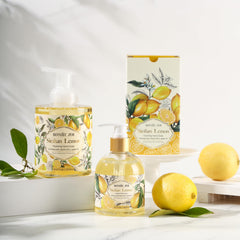 ROMIIE ZOI bottle beside lemon showing size and fresh citrus appeal