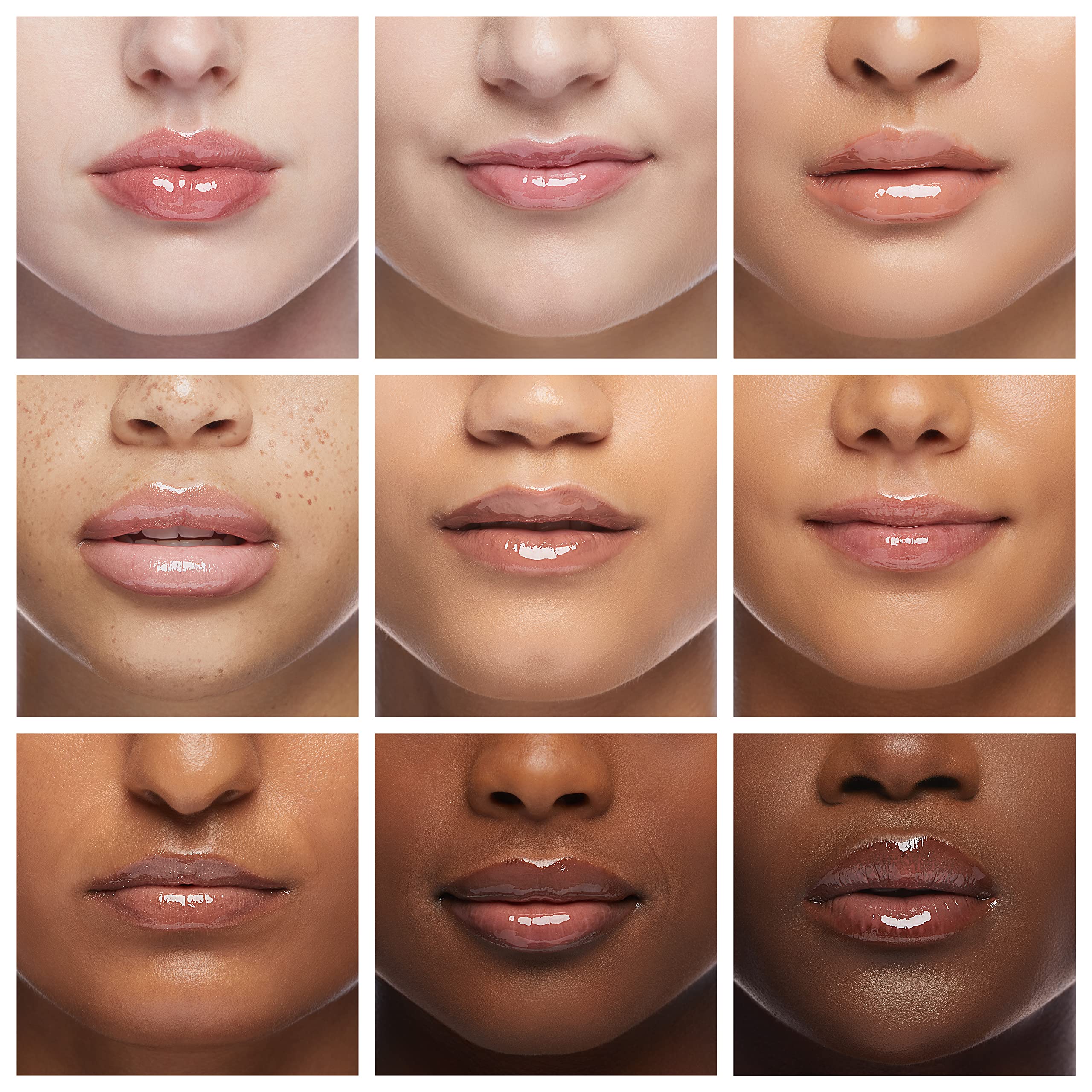 rom&nd applied on lips in Lovey Pink showing dewy, glassy shine and buildable color