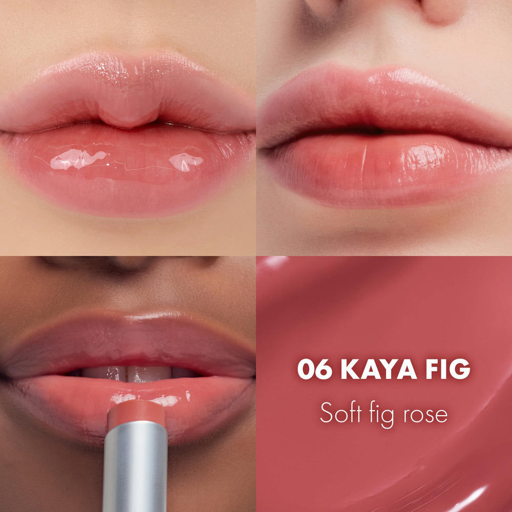 rom&nd close-up of glossy balm texture showing melting, lightweight gloss and smooth spread