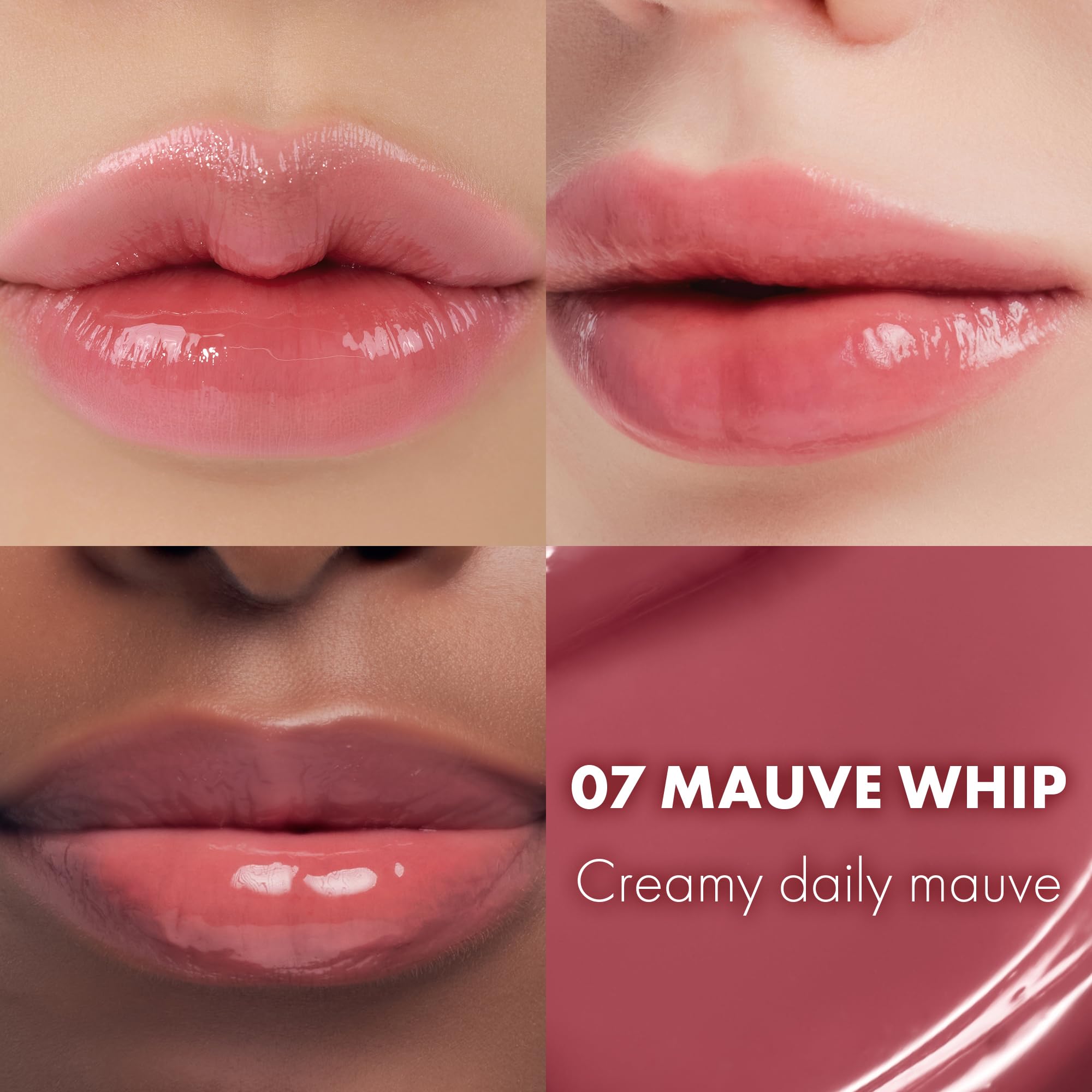 rom&nd close-up texture shot revealing watery gloss and smooth glide