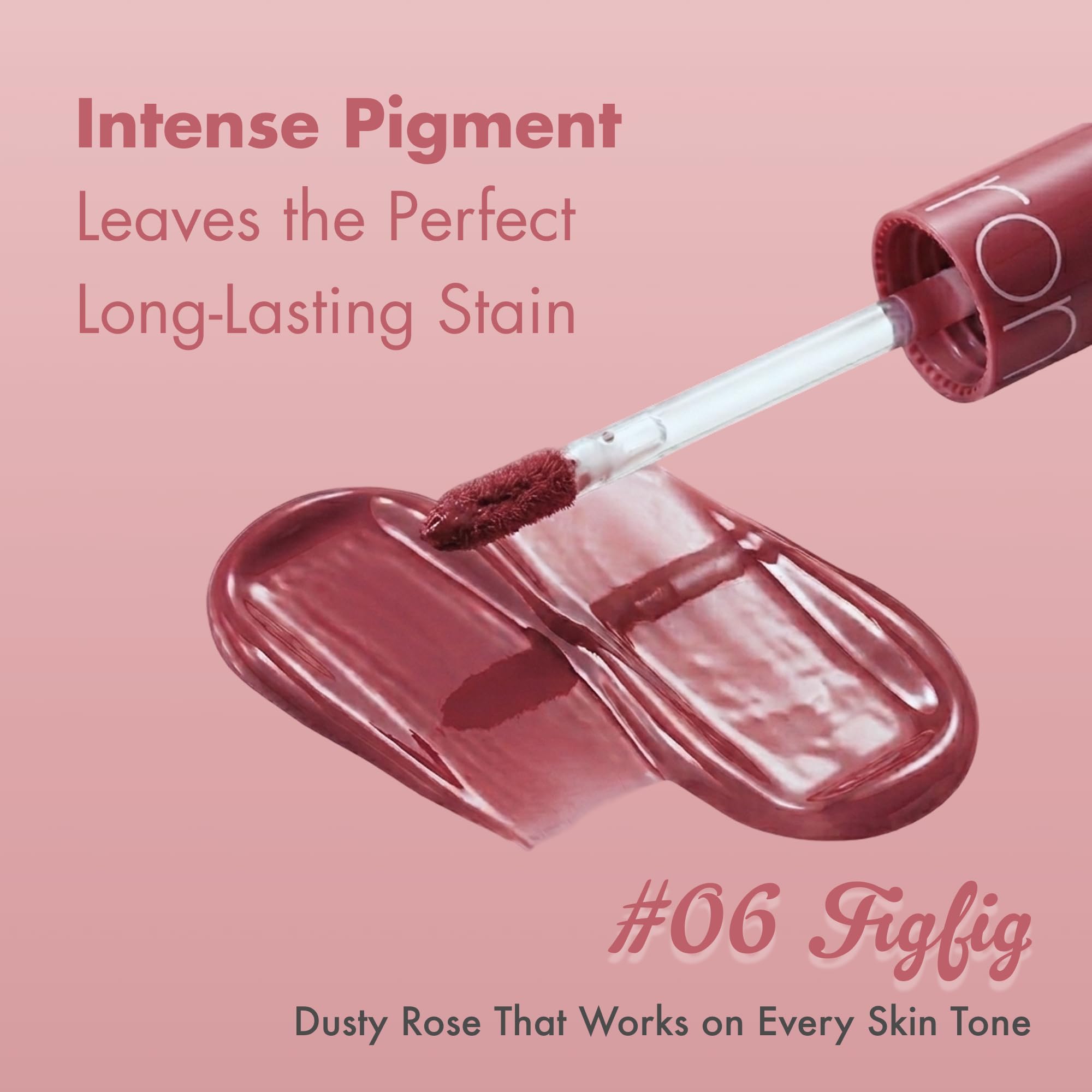 rom&nd lip swatch on model illustrating natural MLBB effect and flattering tone