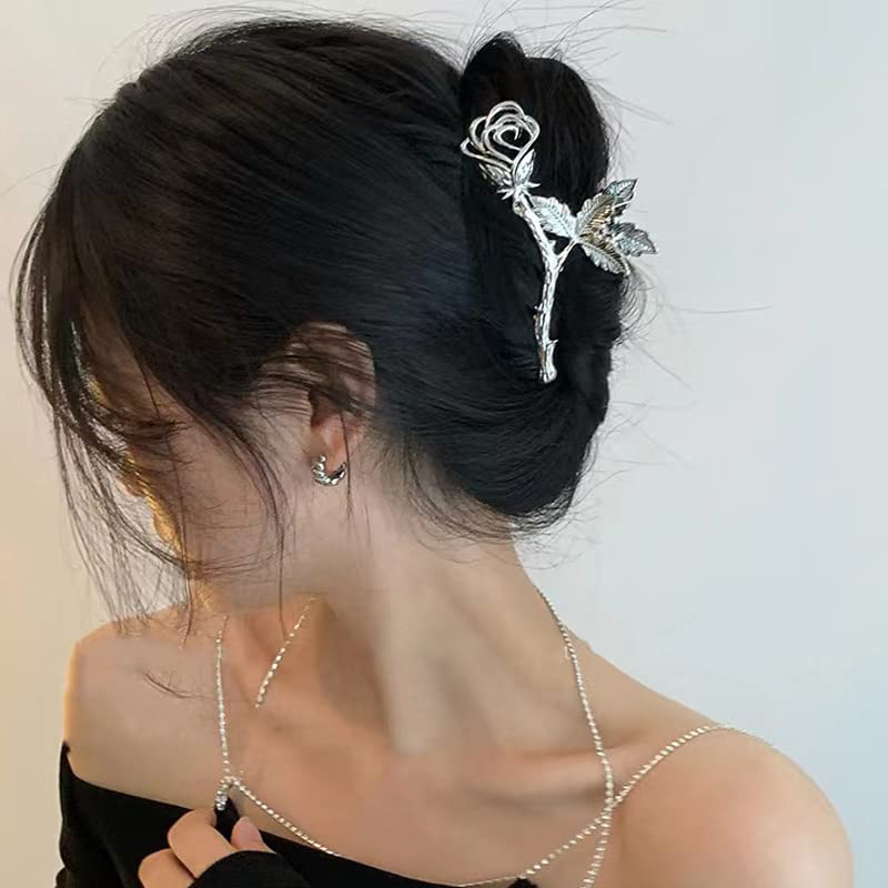 ROMODIYA silver rose on dresser lifestyle shot shows stylish everyday accessory