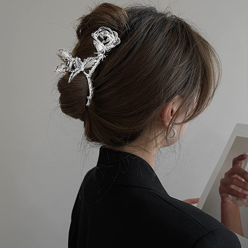 ROMODIYA silver rose size comparison with ruler shows 11cm practical length