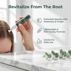 Roota application on scalp demo showing precise delivery to hair roots