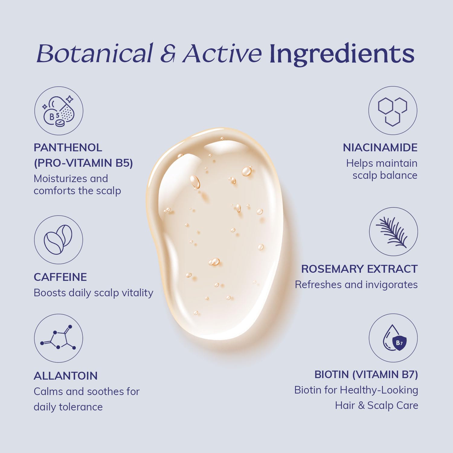 RootStim bottle flatlay with key ingredients for clean formula
