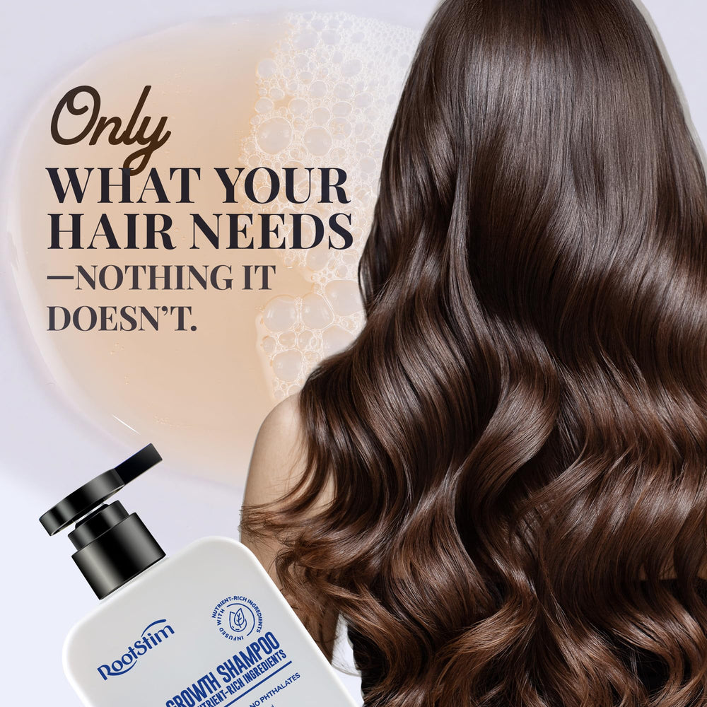 RootStim on bathroom shelf lifestyle shot emitting nourishing routine benefit