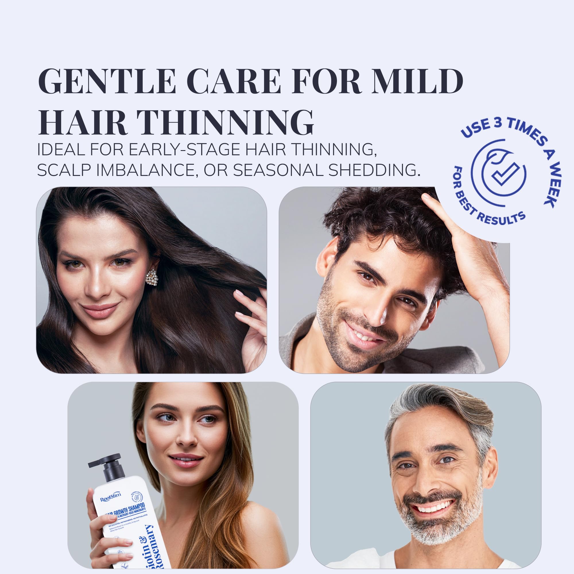 RootStim in-hand usage demonstrating easy application and scalp refreshment