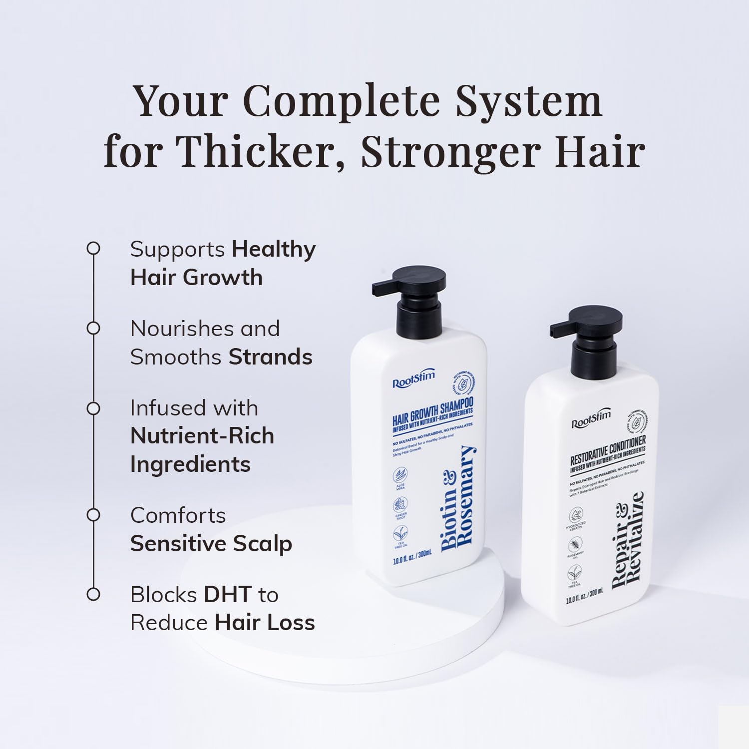 RootStim shampoo foam texture demonstrating gentle cleansing and lather