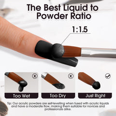 ROSALIND black powder applied on nail tip showing strong coverage advantage