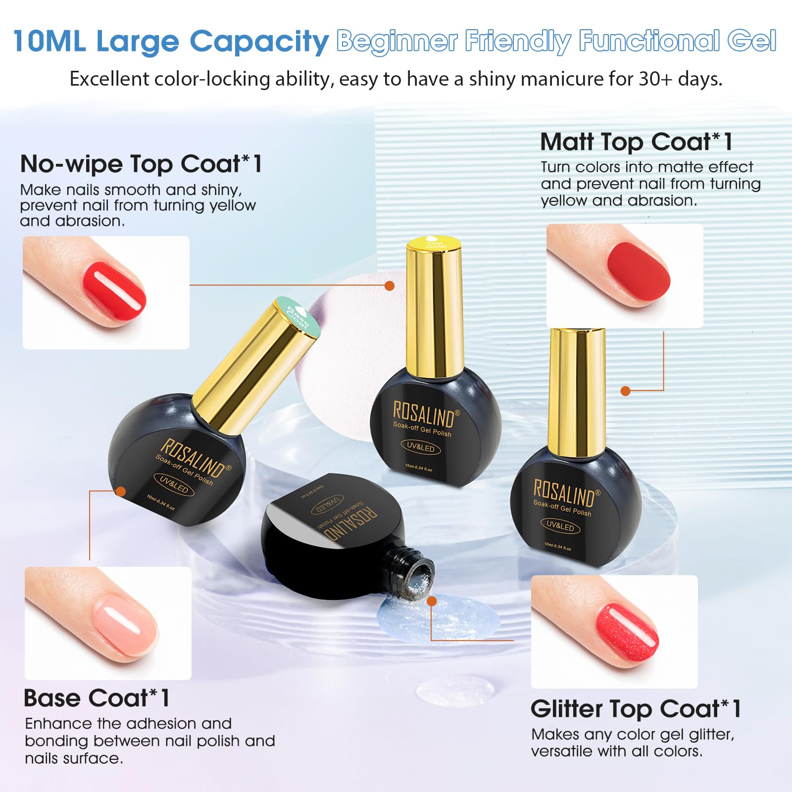 ROSALIND magnetic stick held above nail to create cat-eye effect for precision