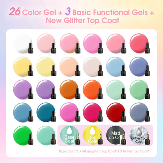 ROSALIND colorful array of 26 gel bottles for instant color choices