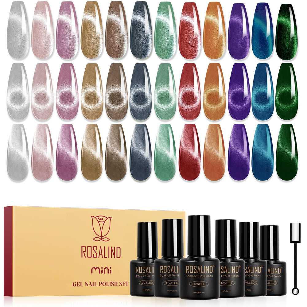 ROSALIND front view of full 12-color kit showing compact bottles and magnet, great for travel