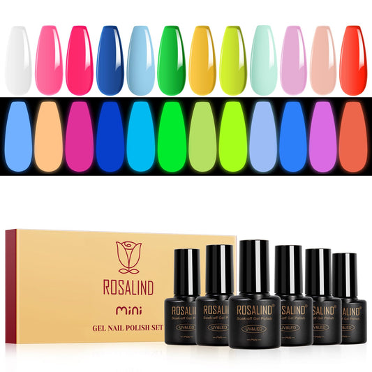 ROSALIND front packaging showing 12-color glow set and convenience