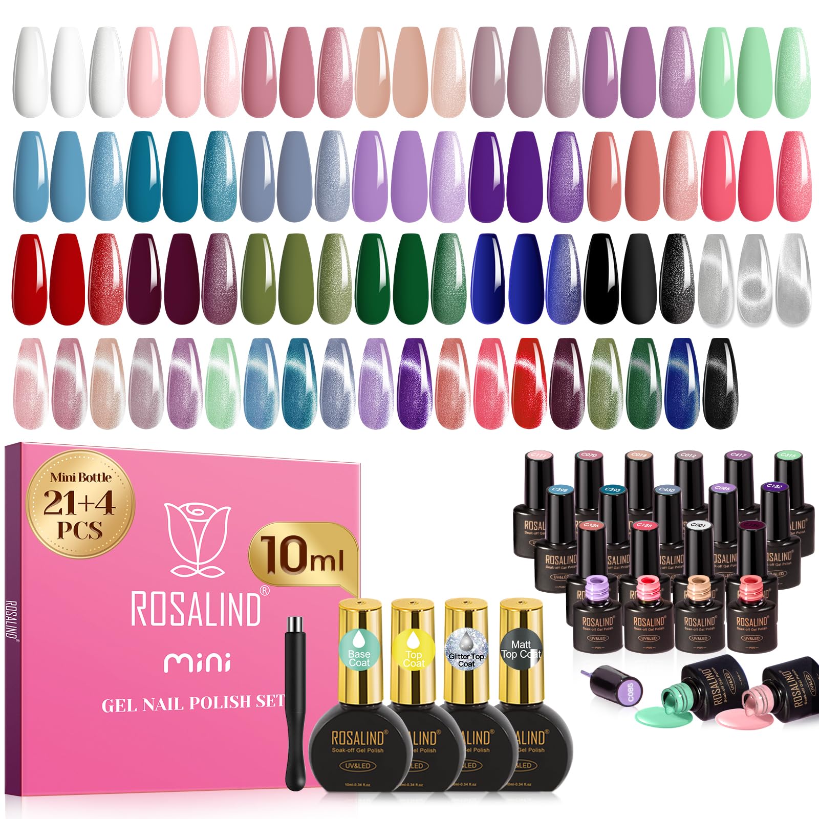 ROSALIND front packaging showing full 25-piece gel kit and contents benefit convenience
